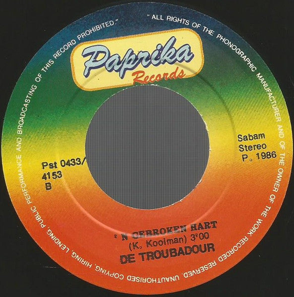 De Troubadour : Ik Ben 'N Troubadour (7",45 RPM,Single)