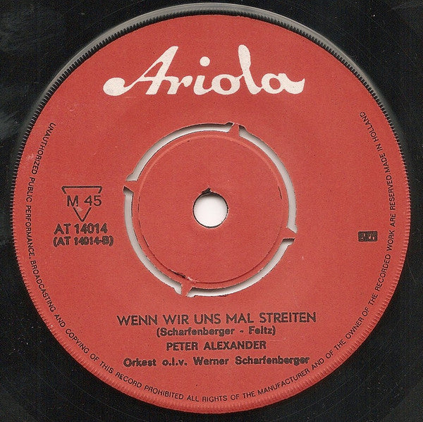 Peter Alexander : Delilah (7",45 RPM,Single,Mono)