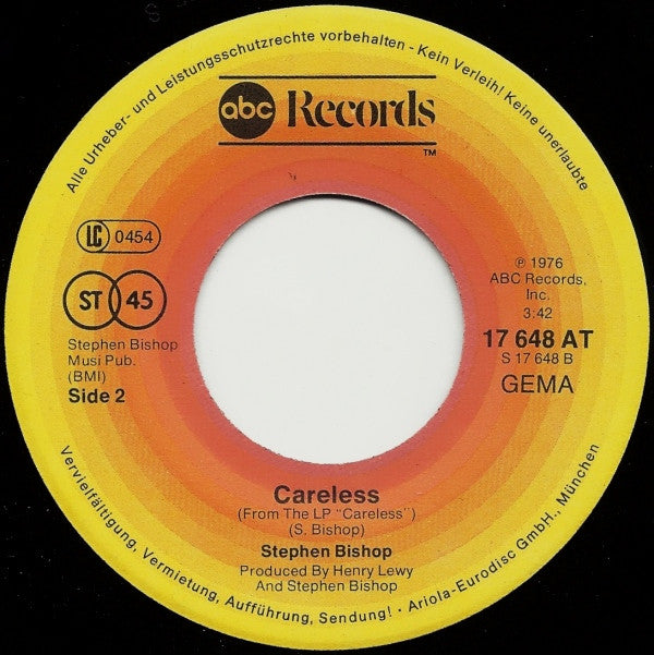 Stephen Bishop : Save It For A Rainy Day (7",45 RPM,Single)