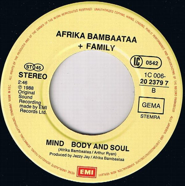 Afrika Bambaataa & Family Featuring UB40 : Reckless (7",45 RPM,Single,Stereo)