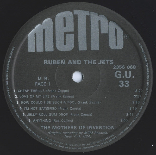 The Mothers Of Invention* : Cruising With Ruben & The Jets (LP, Album)