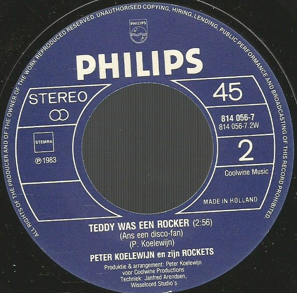 Peter Koelewijn & Zijn Rockets : Een Hete Zomer (7",45 RPM,Single)