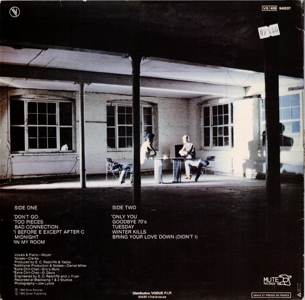 Yazoo : Upstairs At Eric's (LP,Album,Stereo)