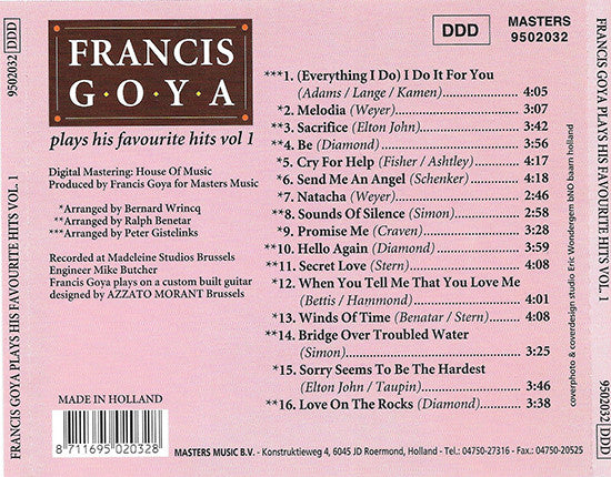 Francis Goya : Plays His Favourite Hits Vol. 1 (Compilation,Misprint,Stereo)