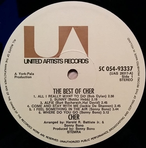 Cher : The Best Of Cher (LP,Compilation,Stereo)