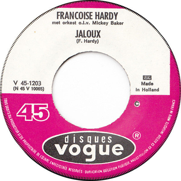 Françoise Hardy : Pourtant Tu M'aimes (7",45 RPM,Single)