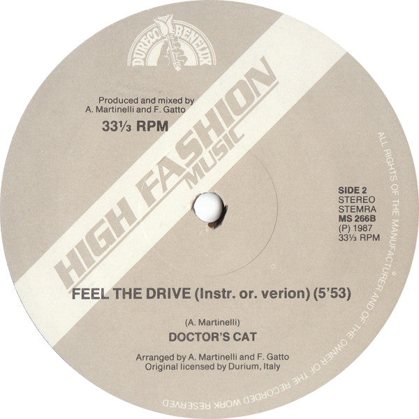 Doctor's Cat : Feel The Drive (House Drive Mix) (12",33 ⅓ RPM,Maxi-Single)