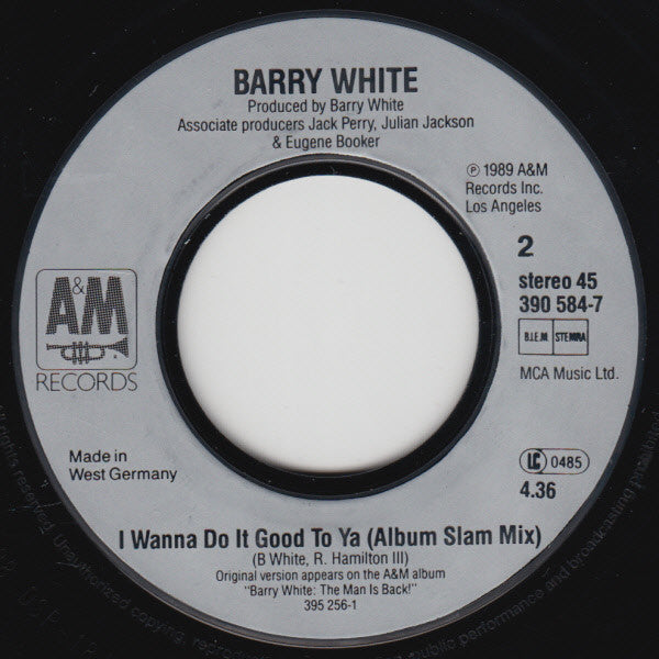 Barry White : I Wanna Do Good To Ya (Monster Remix) (7",45 RPM,Single,Stereo)