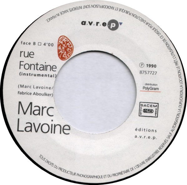 Marc Lavoine : Rue Fontaine (7",45 RPM,Single)