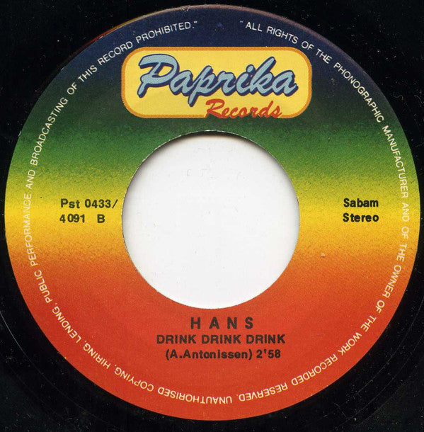Hans (8) : Ik Ben Chauffeur (7",45 RPM,Single)