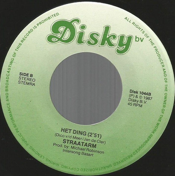 Straatarm : Poldermeisje (7",45 RPM,Single,Stereo)