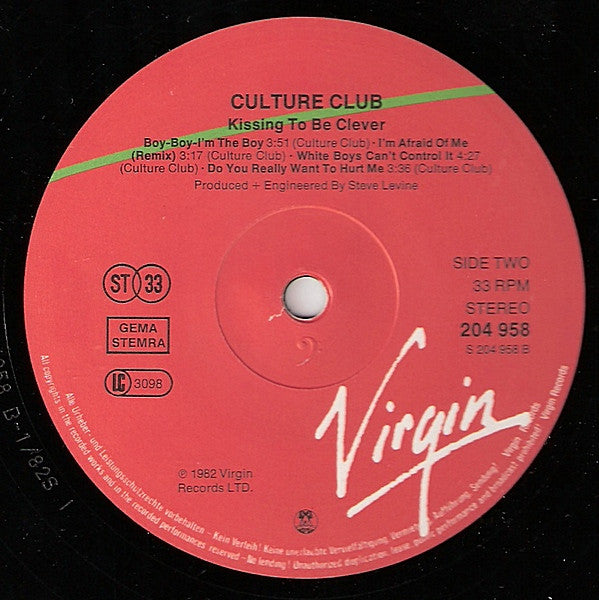 Culture Club : Kissing To Be Clever (LP,Album,Stereo)