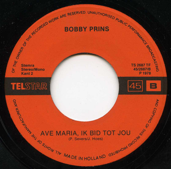 Bobby Prins : Ik Zoek Naar Een Dorp (7")