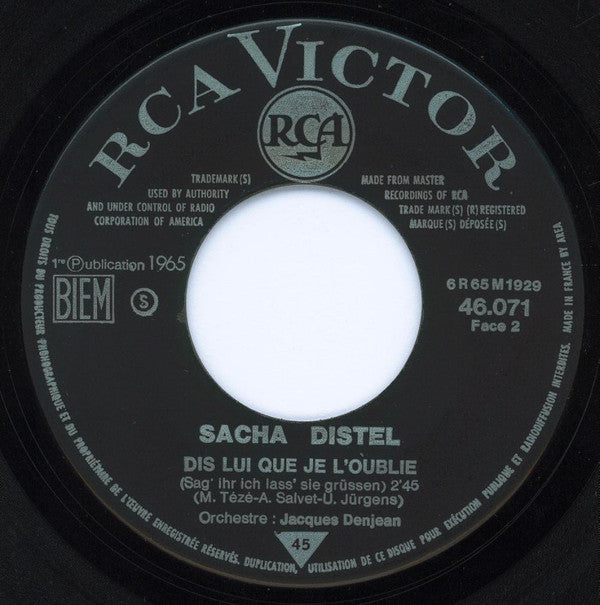 Sacha Distel : L. O. V. E. / Dis Lui Que Je L'Oublie (7",45 RPM,Single,Jukebox,Mono)