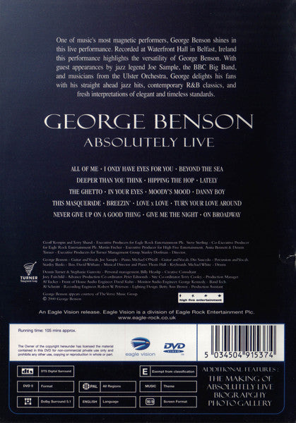 George Benson : Absolutely Live (DVD-Video,PAL,Reissue)