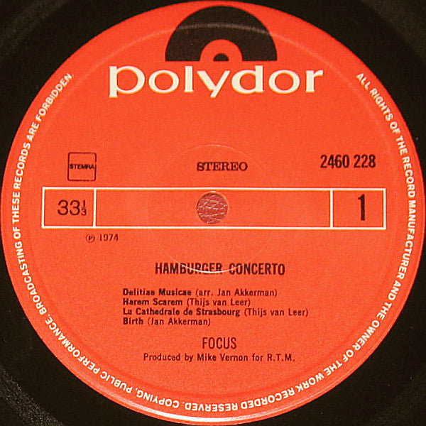 Focus (2) : Hamburger Concerto (LP,Album,Stereo)