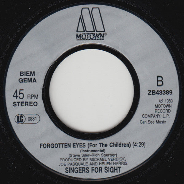 Singers For Sight : Forgotten Eyes (For The Children) (7",45 RPM,Single)