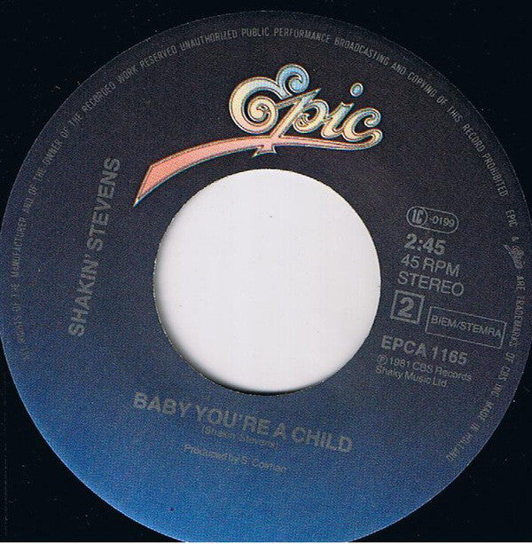 Shakin' Stevens : You Drive Me Crazy (7",45 RPM,Single,Stereo)