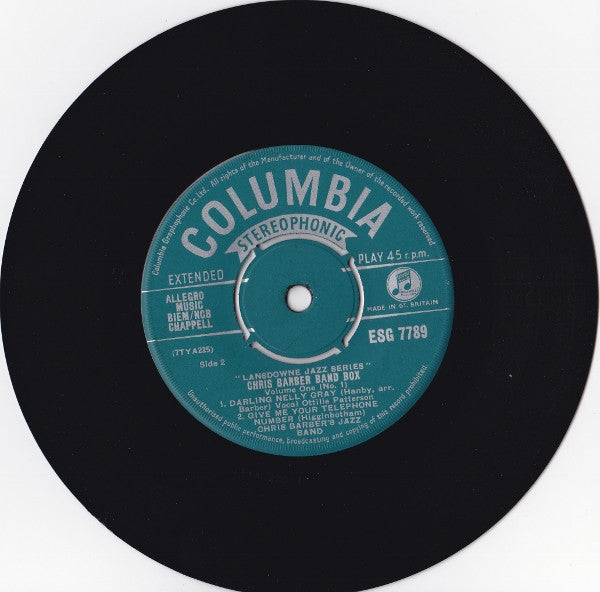 Chris Barber's Jazz Band With Ottilie Patterson : Chris Barber Band Box Vol.1 No.1 (7",45 RPM,EP,Stereo)