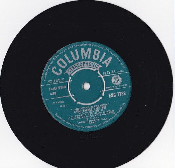 Chris Barber's Jazz Band With Ottilie Patterson : Chris Barber Band Box Vol.1 No.1 (7",45 RPM,EP,Stereo)