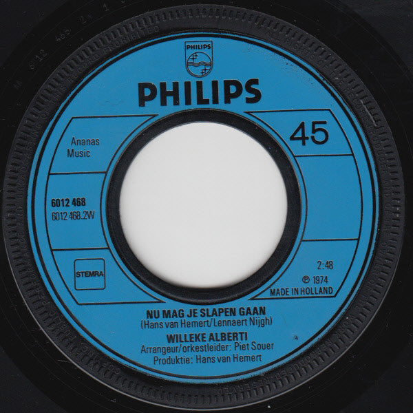 Willeke Alberti : Als Je Komt Dan Zal Ik Thuis Zijn (7",45 RPM,Single)