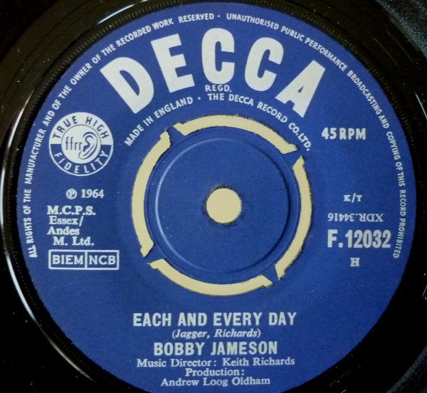 Bobby Jameson : All I Want Is My Baby / Each And Every Day (7",45 RPM,Single)