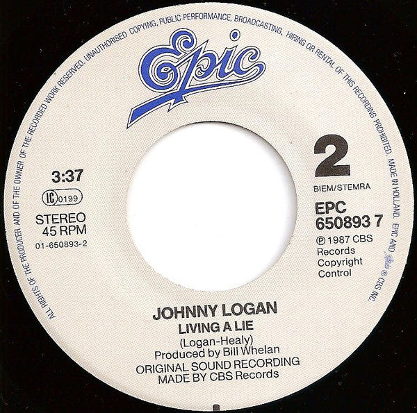 Johnny Logan : Hold Me Now (7",45 RPM,Single)