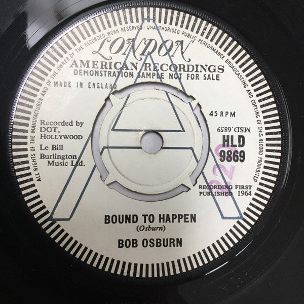 Bobby Osborn : Bound To Happen (7",45 RPM,Single,Promo)