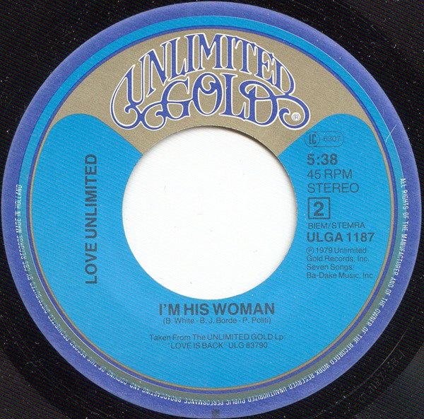 Love Unlimited : I'm So Glad That I'm A Woman (7",45 RPM,Stereo)