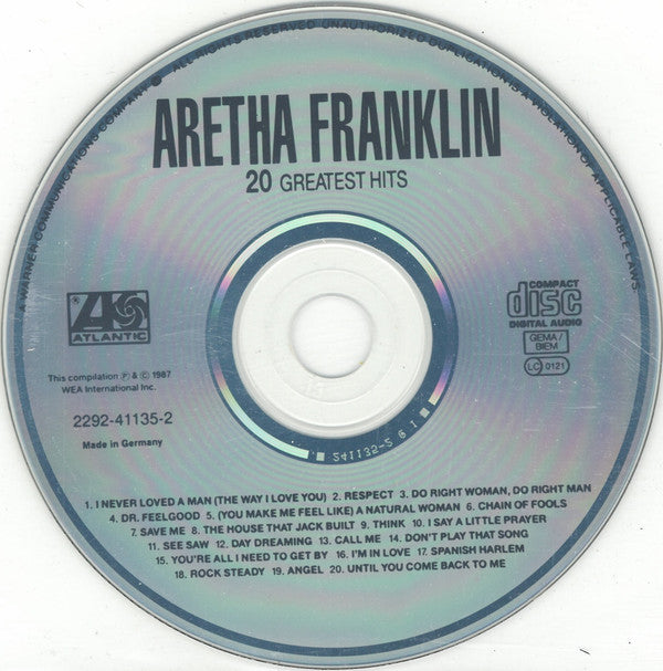 Aretha Franklin : 20 Greatest Hits (Compilation)