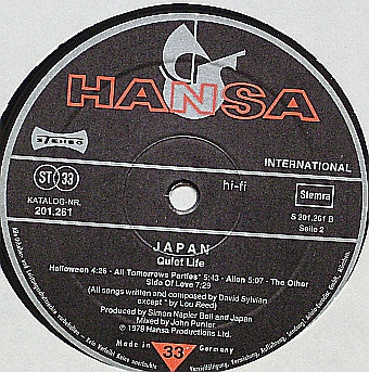 Japan : Quiet Life (LP,Album,Stereo)