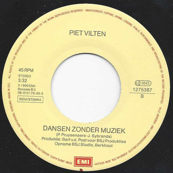 Piet Vilten : Ik Wil Alleen Maar Gelukkig Zijn (7",45 RPM,Single)
