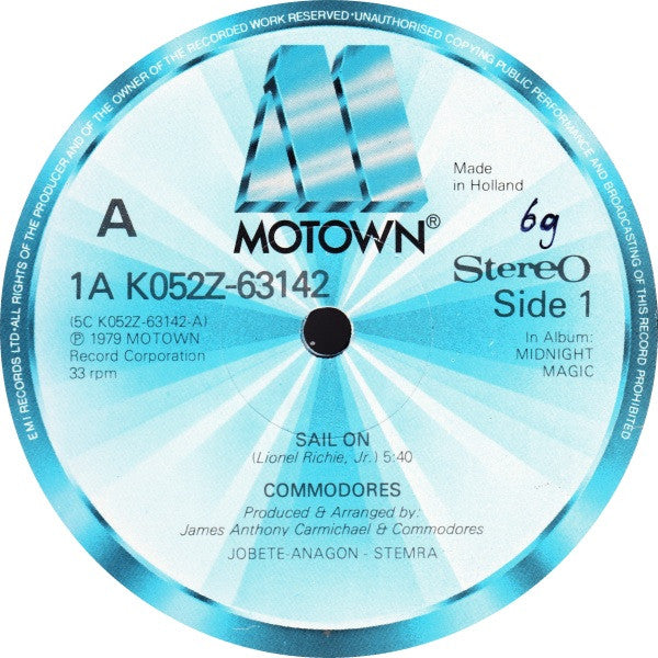 Commodores : Sail On / Flying High (12",Single,33 ⅓ RPM)
