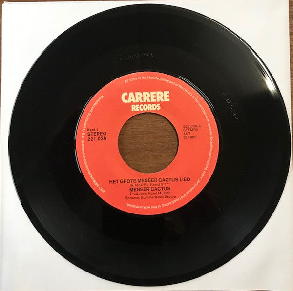 Meneer Kaktus : Het Grote Mijnheer Kaktus Lied (7",45 RPM)