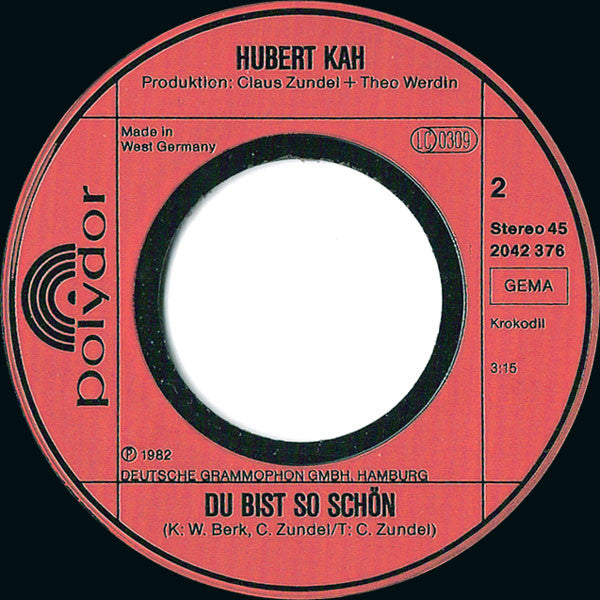 Hubert Kah : Rosemarie (7",45 RPM,Single,Stereo)