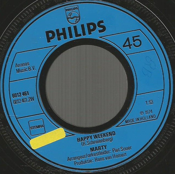 Marty Schreijenberg : Op De Boerderij (7",45 RPM,Single)