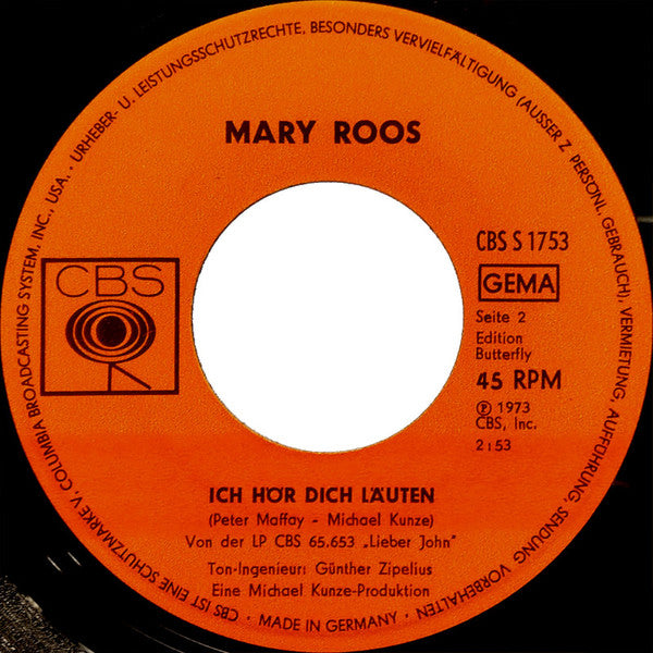 Mary Roos : Lieber John (7",Single,45 RPM)