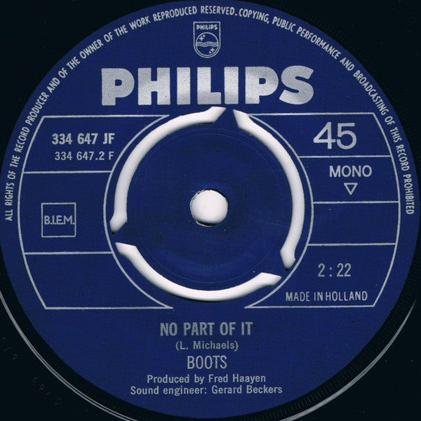 Boots, The : In The Beginning (7",45 RPM,Single,Mono)