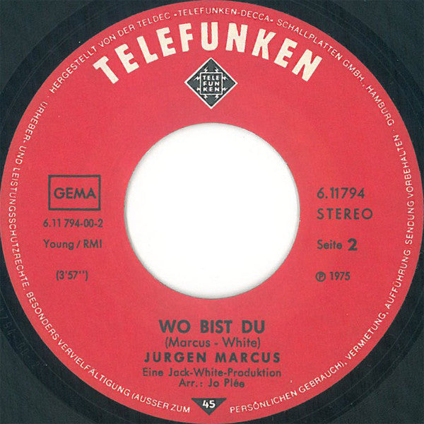 Jürgen Marcus : Komm Mit - Auf Die Sonnenseite Der Straße (7",45 RPM,Single)