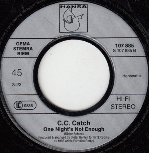 C.C. Catch : 'Cause You Are Young (7",45 RPM,Single,Stereo)