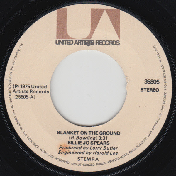 Billie Jo Spears : Blanket On The Ground / Come On Home (7",45 RPM,Single)