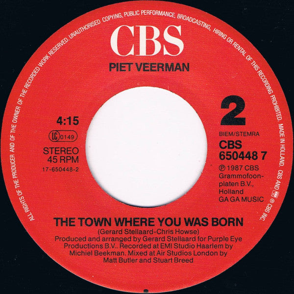 Piet Veerman : Sailin' Home (7",45 RPM,Single)