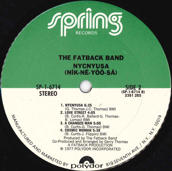 Fatback Band, The : NYCNYUSA (Nĭk-Nē-Yōō-Sä) (LP,Album)