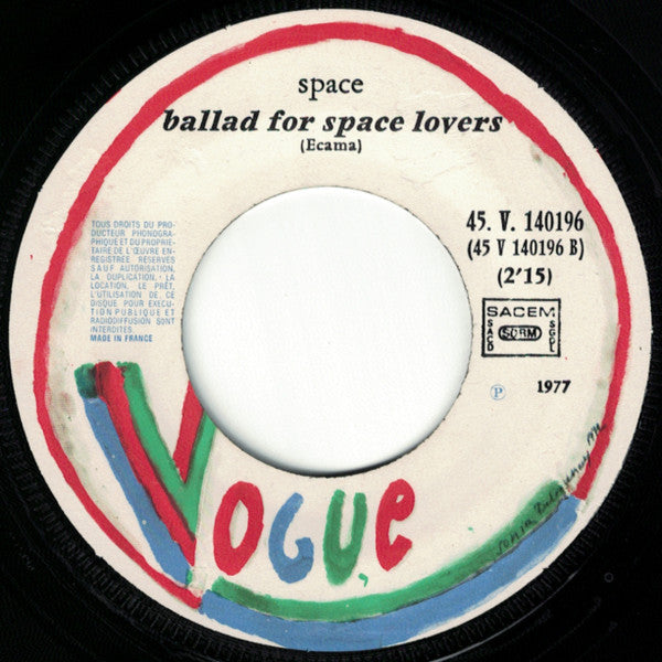Space : Magic Fly (Original Version) (7",45 RPM,Single)