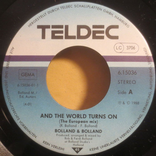 Bolland & Bolland : And The World Turns On (7",45 RPM,Single)