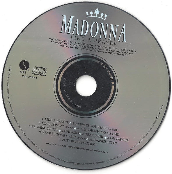Madonna : Like A Prayer (Album,Club Edition)