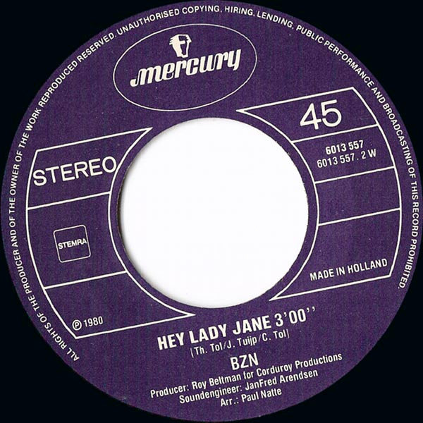 BZN : Pearlydumm (7",45 RPM,Single,Stereo)