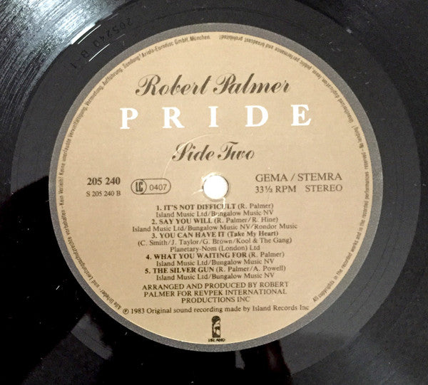Robert Palmer : Pride (LP, Album)