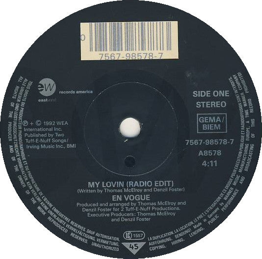 En Vogue : My Lovin' (You're Never Gonna Get It) (7")