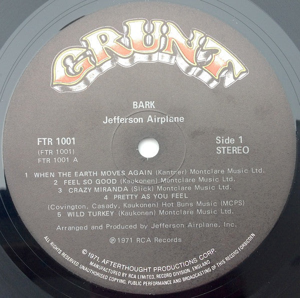 Jefferson Airplane : Bark (LP,Album)
